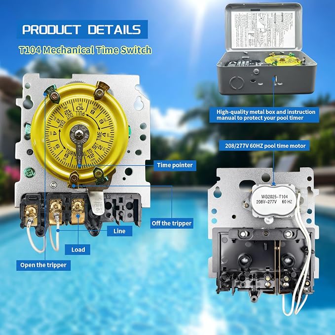 T104 Electromechanical Timer Switch Versatile Scheduling Manual Override - Image 2