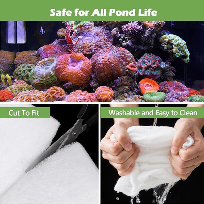Classic Pond Filter Pad Aquarium Media 18"x72"x1", 9 Ft² White Thicker Reusable - Image 5