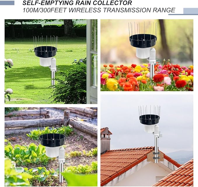 ECOWITT WH40BH Wireless Rain Gauge Outdoor Sensor, - Image 5
