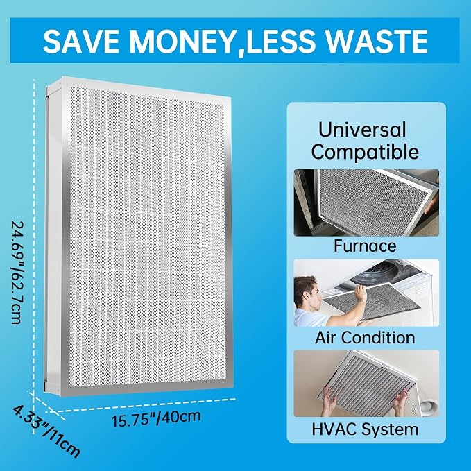 UBeesize 16x25x5 Air Filter – Fits 16x25x5 Slots, Actual Size: 15.75x24.69x4.33" - Image 2