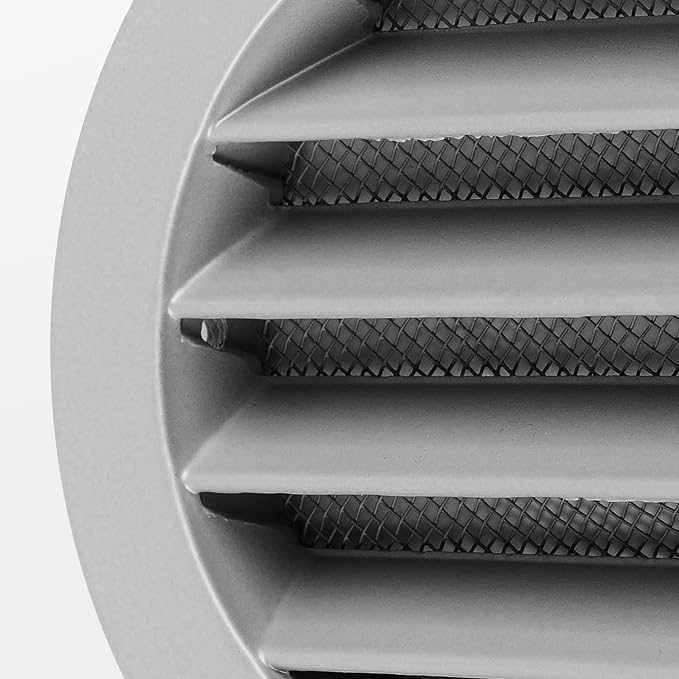 calimaero® WSGG 4" Inch Gray Round Metal Air Vent Grill Cover Flat Louver - Image 6
