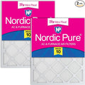 Nordic Pure 18x25x1 Tru Mini Pleat MERV 10 AC Furnace Air Filters 2 Pack | by NordicPure