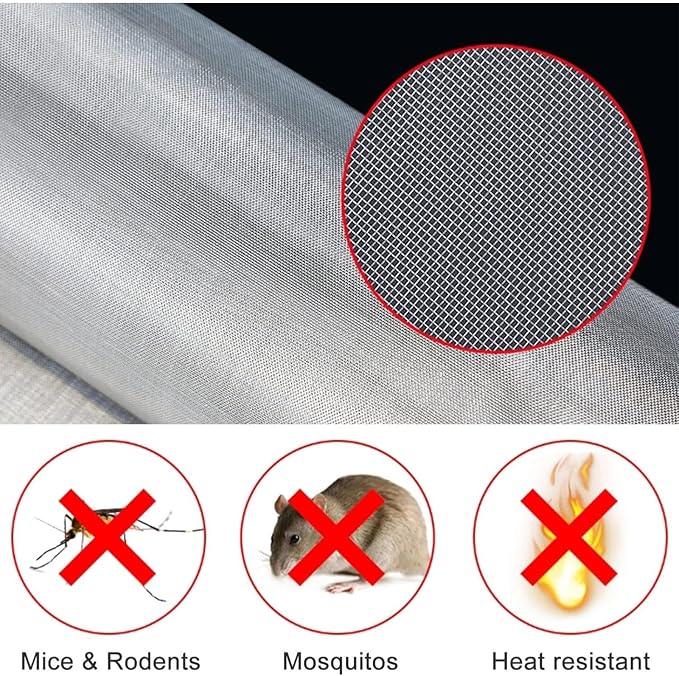 60 Mesh 120 Mesh Stainless Steel Wire Cloth Roll, 304 Tight Weave Screen Fabric - Image 2