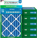 Filterbuy 14x25x4 Air Filter MERV 13 Optimal Smoke & Allergy Defense, by Filterbuy