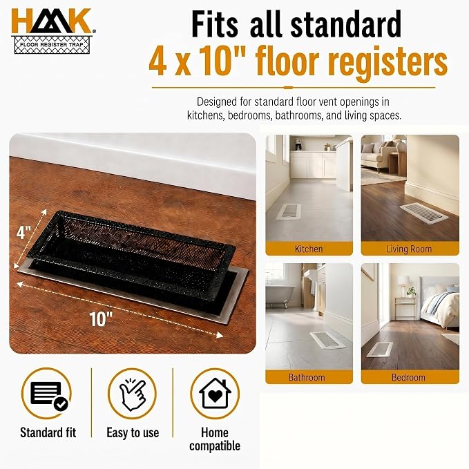 HAAK - Floor Vent Cover Trap, Durable Screen That Attaches Easily to Vent Covers - Image 4