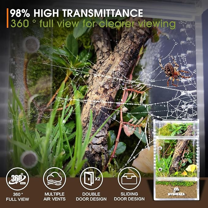 MYGIIKAKA Jumping Spider Enclosure Accessories, Tarantula Spider Box, Bug Cage - Image 2