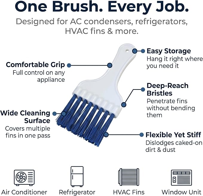 Midwest Hearth Air Conditioner & Refrigerator Coil Cleaning Brush – Long - Image 2