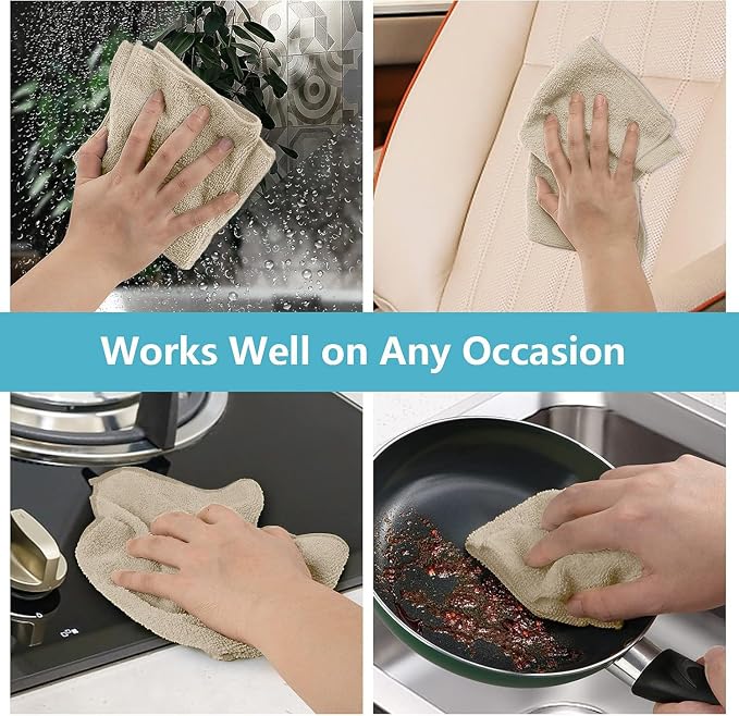 HOMEXCEL Brown Microfiber Cleaning Cloth, 50 Pack Cleaning Towels - Image 5