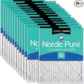 Nordic Pure 15x20x1 Pleated MERV 14 Plus Carbon Air Filters 24 Pack | Actual by NordicPure