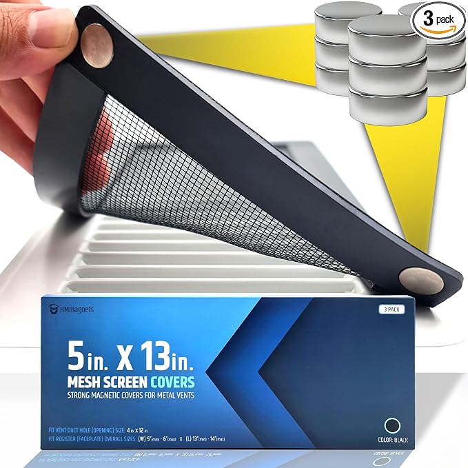 Powerful Magnetic Vent Screen Mesh Covers that Will Never Move or Fall by HMmagnets
