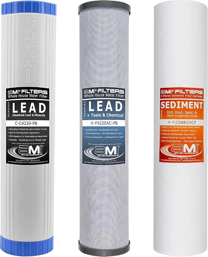 Applied Membranes Inc. 3-Stage Whole-House Water Filter Cartridge Replacements by AppliedMembranesInc