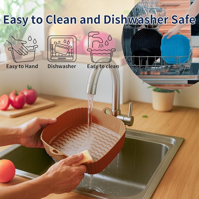 Boribim 9 Inch Large Air Fryer Silicone Liners - Image 3