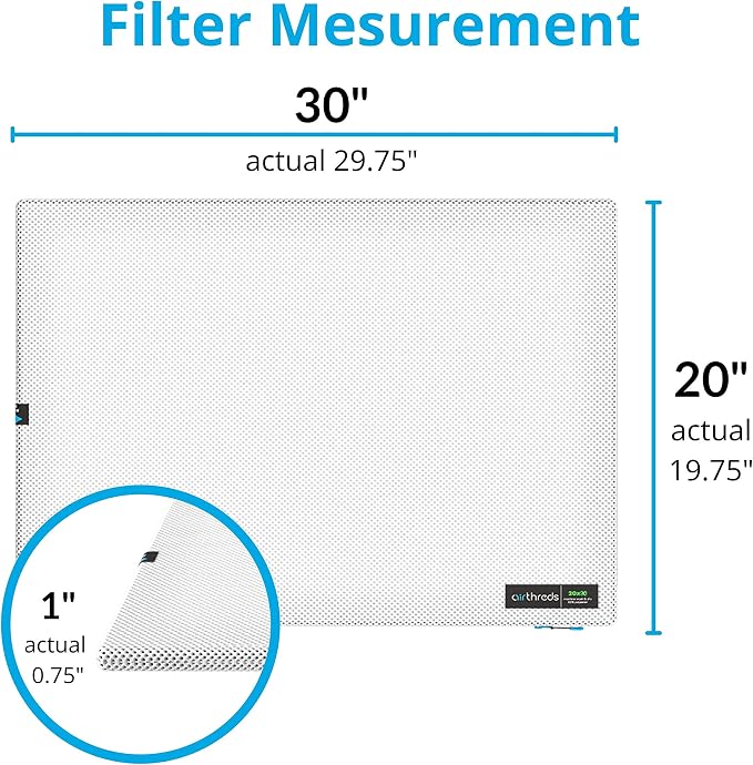 AirThreds 20x30x1 Air Filter for AC HVAC Furnace, Machine Washable & Dryer - Image 3