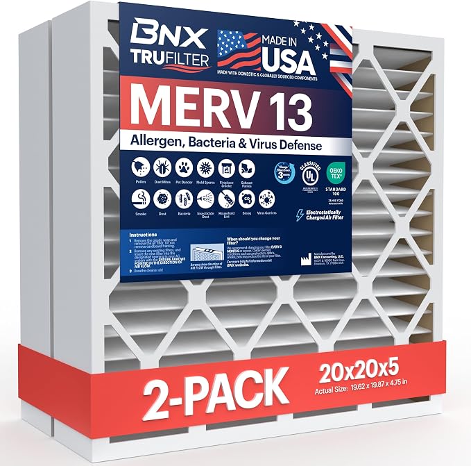 BNX TruFilter 20x20x5 MERV 13 Air Filter by BNX