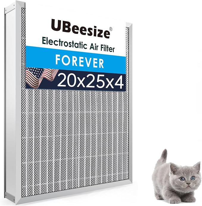 UBeesize 20x25x4 Air Filter – Fits 20x25x4 Slots, Actual Size: 19.37x24.37x3.58" by UBeesize