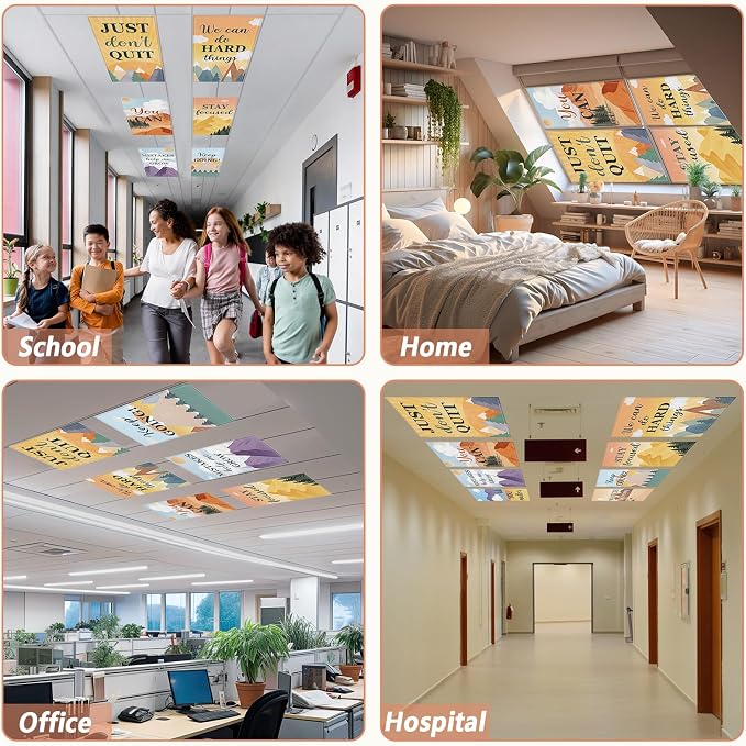 QOUBAI 8 Pcs Fluorescent Light Covers, 4 x 2 Ft Magnetic Light Filters Moving - Image 6