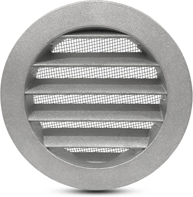 FRESH SPEED 6 inch Grey Round Metal Air Vent by FRESHSPEED