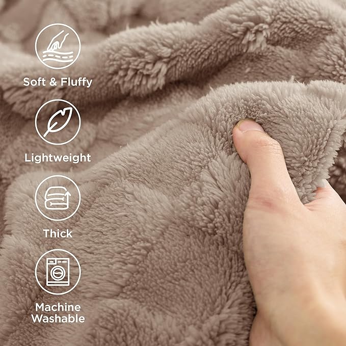 Bedsure GentleSoft King Size Blanket for Bed - Super Soft Cozy Blankets for Kids Girls, Large Fuzzy Fleece Throw for Bedroom Decor, Light Brown,108x90 Inches