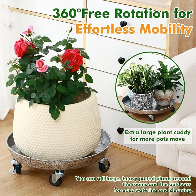 Planterhoma 3 Packs 20 Inch Metal Plant Caddy - Image 8