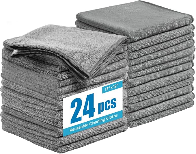 Microfiber Towels for Cars, 24 Pack by Tekswip