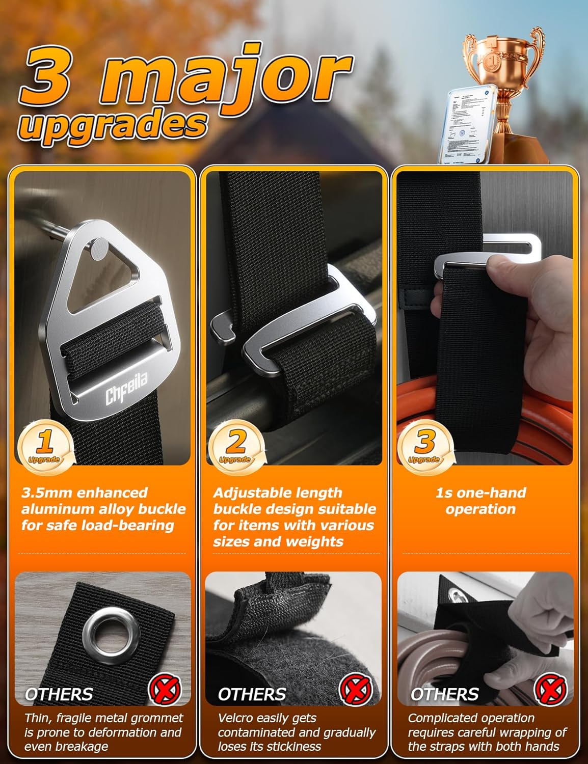 10 Pack One Hand Operation [1s Tighten by Gravity] Adjustable Extension Cord Organizer Holder, Hose Rope Storage Straps Wrap for RV Shed Workshop Garage Organization, Gadgets Tools Gifts for Dad Men