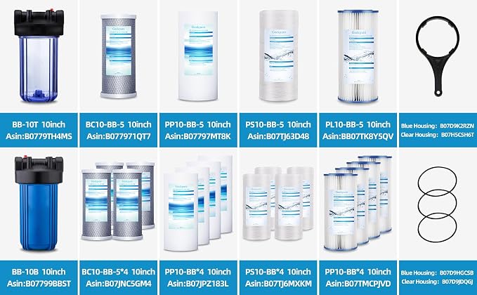 Geekpure 10 Inch String Wound PP Sediment Replacement Filter Cartridge - Image 5