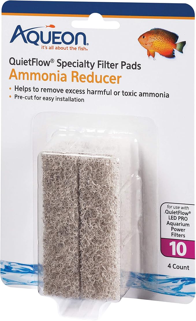 Aqueon QuietFlow LED PRO Ammonia Reducer 4 Count Filter Pads by Aqueon