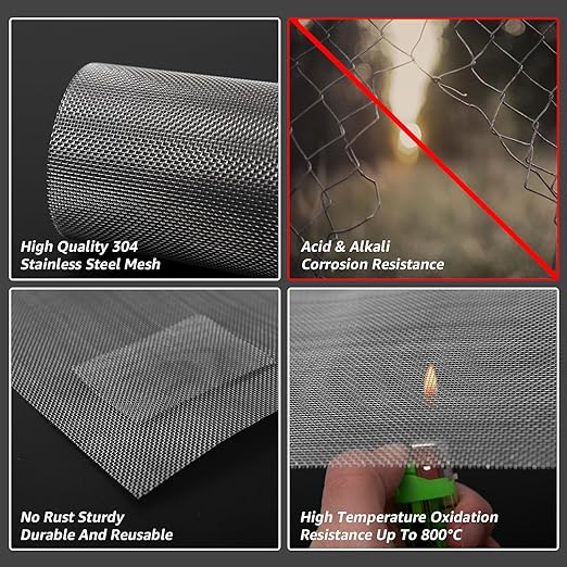 AMZDEPOT 4 Pack 11x14 Inch Wire Mesh, 20 Mesh Stainless Steel Mesh, Never Rust - Image 5