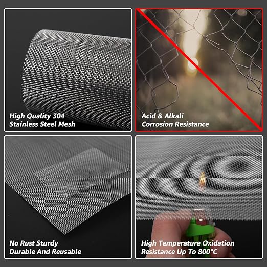 AMZDEPOT 4 Pack 12x12 Inch Wire Mesh, 20 Mesh Stainless Steel Mesh, Never Rust - Image 4