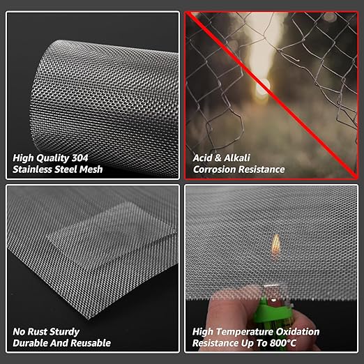 AMZDEPOT 6 Pack 12x8 Inch Stainless Steel Wire Mesh Screen - Image 3