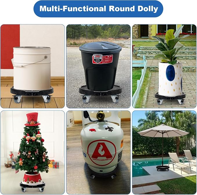 W B D WEIBIDA Trash Can Dolly Wheels Round Cart Heavy Duty, Adjustable 15-19 - Image 7