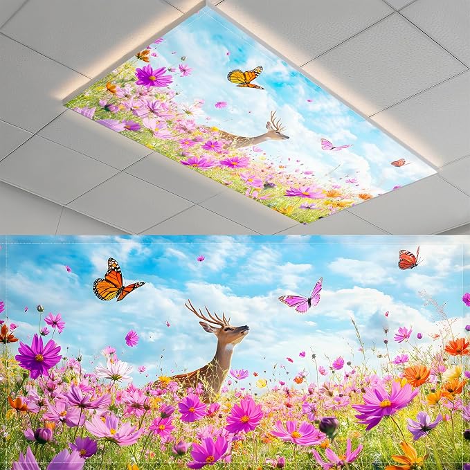 Fluorescent Light Covers-2 Pack 4 x 2 Feet Magnetic Ceiling Light Cover Room by BSFHH