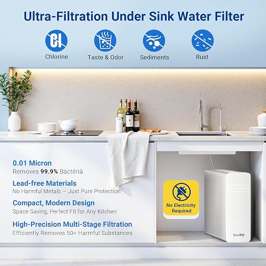 IceJoy TSU 0.01μm Ultra-Filtration Under Sink Water Filter System, 3-Stage Sink - Image 3