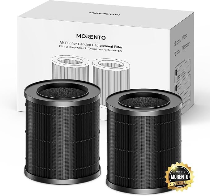 MORENTO 2 Pack MR2566 Genuine Air Purifier Replacement Filter by MORENTO