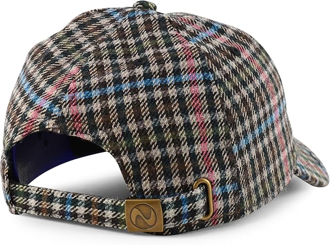 Trendy Apparel Shop Plaid Checker Wool Blend Unstructured Baseball Cap - Image 3