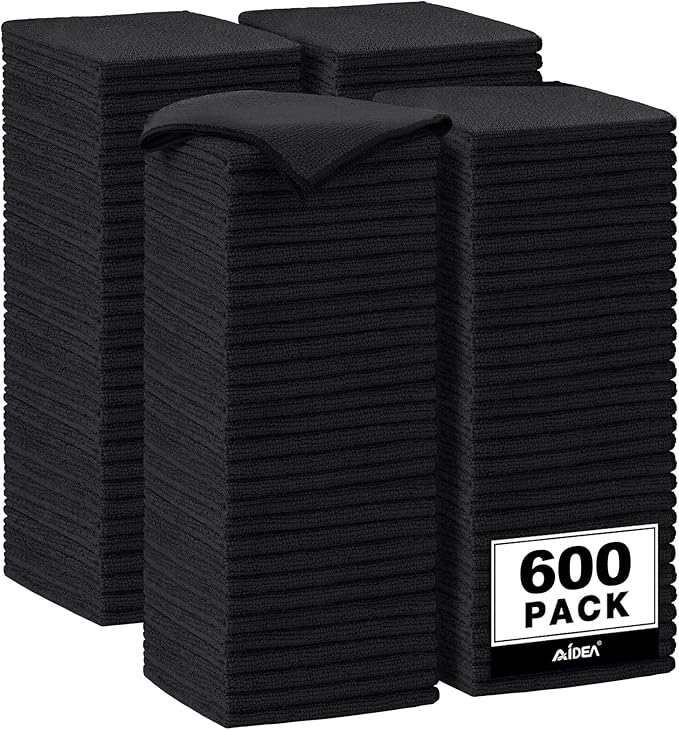 AIDEA Microfiber Cleaning Cloth-600PK, Soft Microfiber Towels by AIDEAHOME