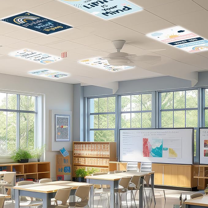 QOUBAI 6PCS Fluorescent Light Covers, 4x2 Feet Magnetic Light Cover Fluorescent - Image 6