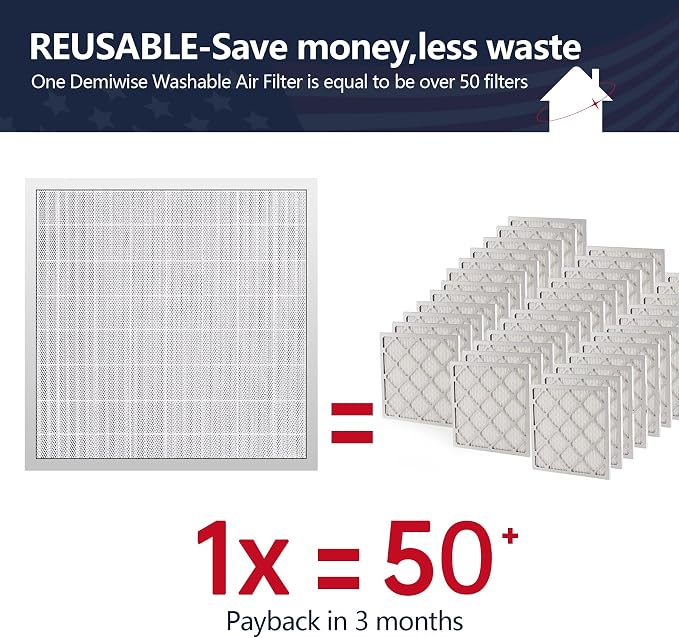 20x20x4 Washable Electrostatic Air Filter, MERV 8 Aluminum AC/HVAC Furnace - Image 2