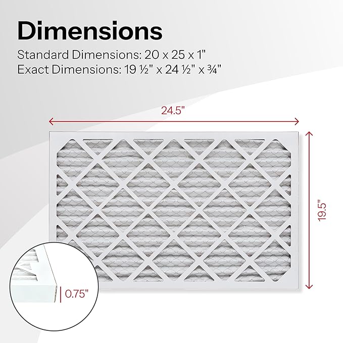 20x25x1 Air Filter by AIRx Filters MERV 11 Pleated Furnace Filter HVAC AC - Image 3