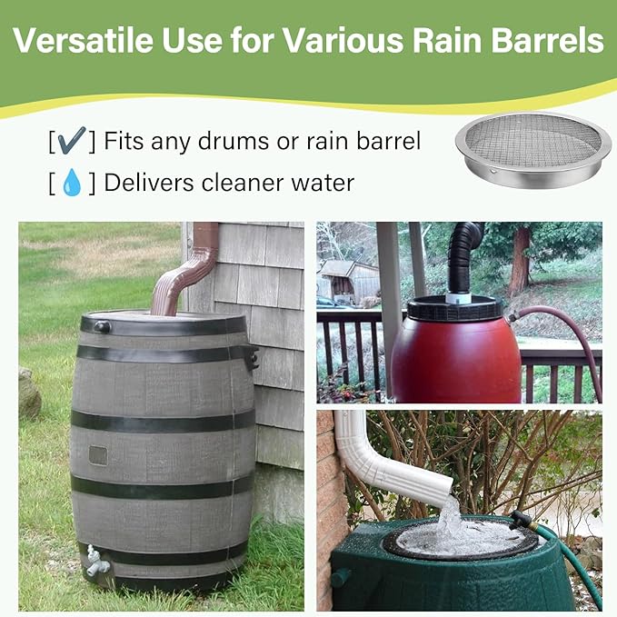 6-inch Round Rain Barrel Screen, Double Aluminum Mesh Vent Cover | Screen - Image 7