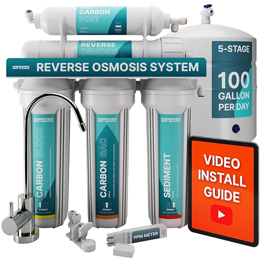 NU Aqua 5-Stage Under Sink Reverse Osmosis Water Filter System by NUAqua