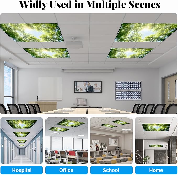 Fluorescent Light Covers-2 Pack 4 x 2 Feet Magnetic Ceiling Light Cover Room - Image 3