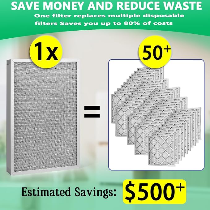 16x25x4 Air Filter, MERV11 Rated Electrostatic Filter, Washable and Reusable - Image 3