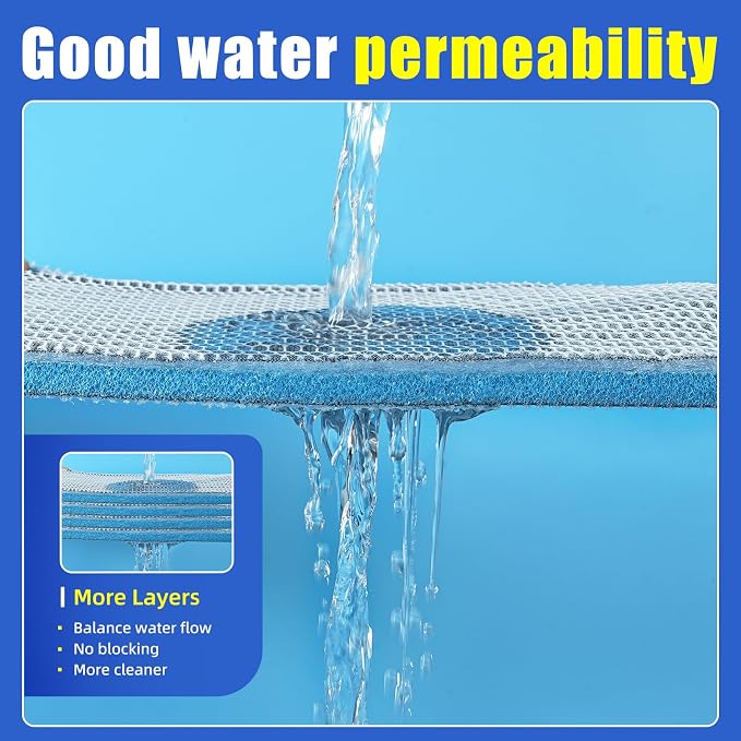 AQUANEAT Aquarium Filter Sponge 8-Layer Filter Media Pad, Cut-to-Size Foam Floss - Image 4