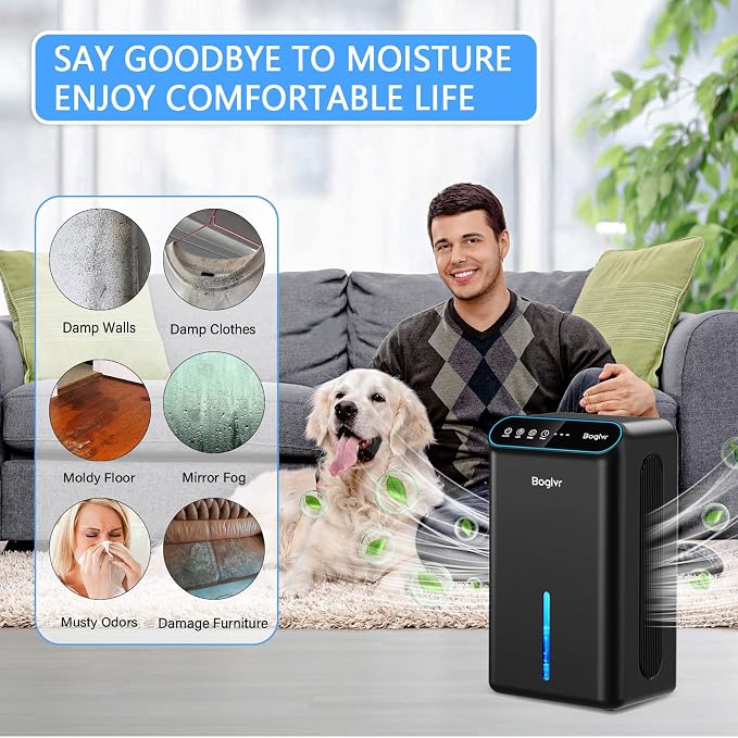 Dehumidifier for Home up to 1000 sq.ft, 98oz Small Quiet Dehumidifier - Image 7