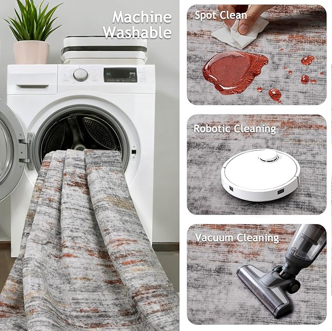 3x8 Runner Rug Non Slip Washable Rugs for Hallways, Abstract 8ft Kitchen Runners Rug for Entryway,Stain Resistant Rug Runner，Ultra-Thin Kitchen Mats for Living Room Bedroom
