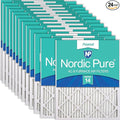 Nordic Pure 14x25x1 Pleated MERV 14 Air Filters 24 Pack by NordicPure