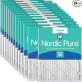 Nordic Pure 20x24x1 Pleated MERV 14 Air Filters 24 Pack by NordicPure