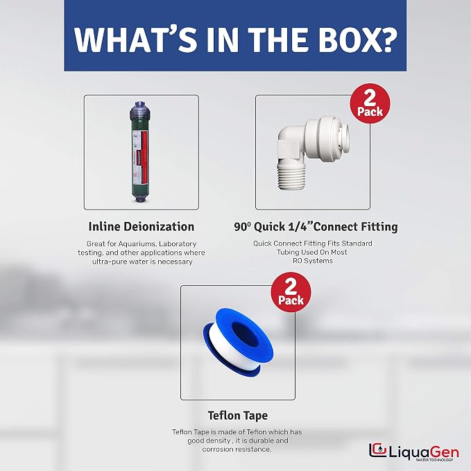LiquaGen Color Changing Deionization Mixed Bed Replacement Inline Water Filter - Image 2