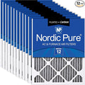Nordic Pure 18x25x1 Furnace Air Filters MERV 12 Pleated Plus Carbon 12 Pack by NordicPure